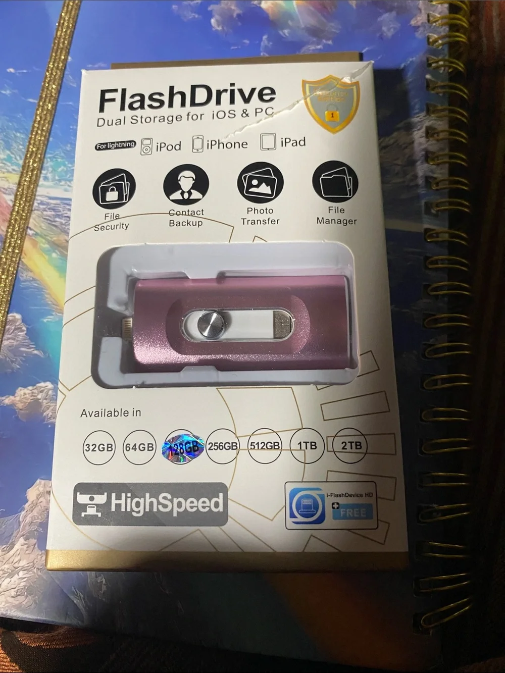 Dual Storage USB for iOS & PC - Purple